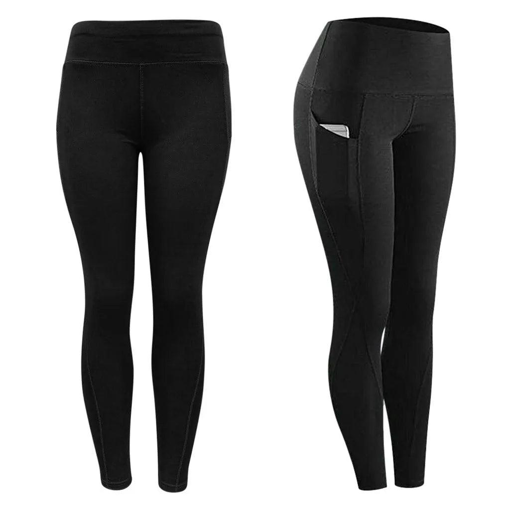 Side Pocket Leggings Women Push Up High Waist Pants Workout Fitness Tights Gym Leggins Mujer Sports Running Yoga Athletic Pants - Torrster