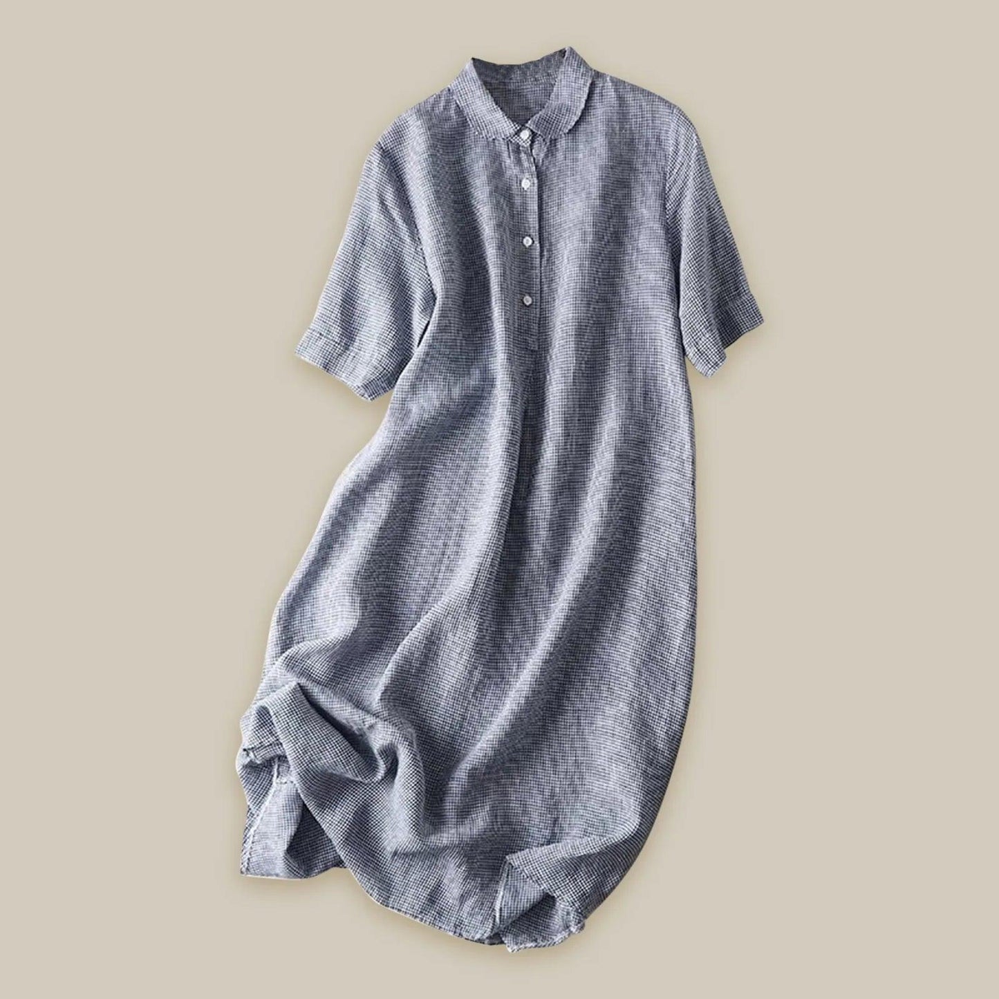 Retro Cotton Linen Shirt Long Dresses Ladies Short Sleeve Oversized Shirt Dress Korean Fashion Loose Lapel Sundress Y2k Clothing - Torrster