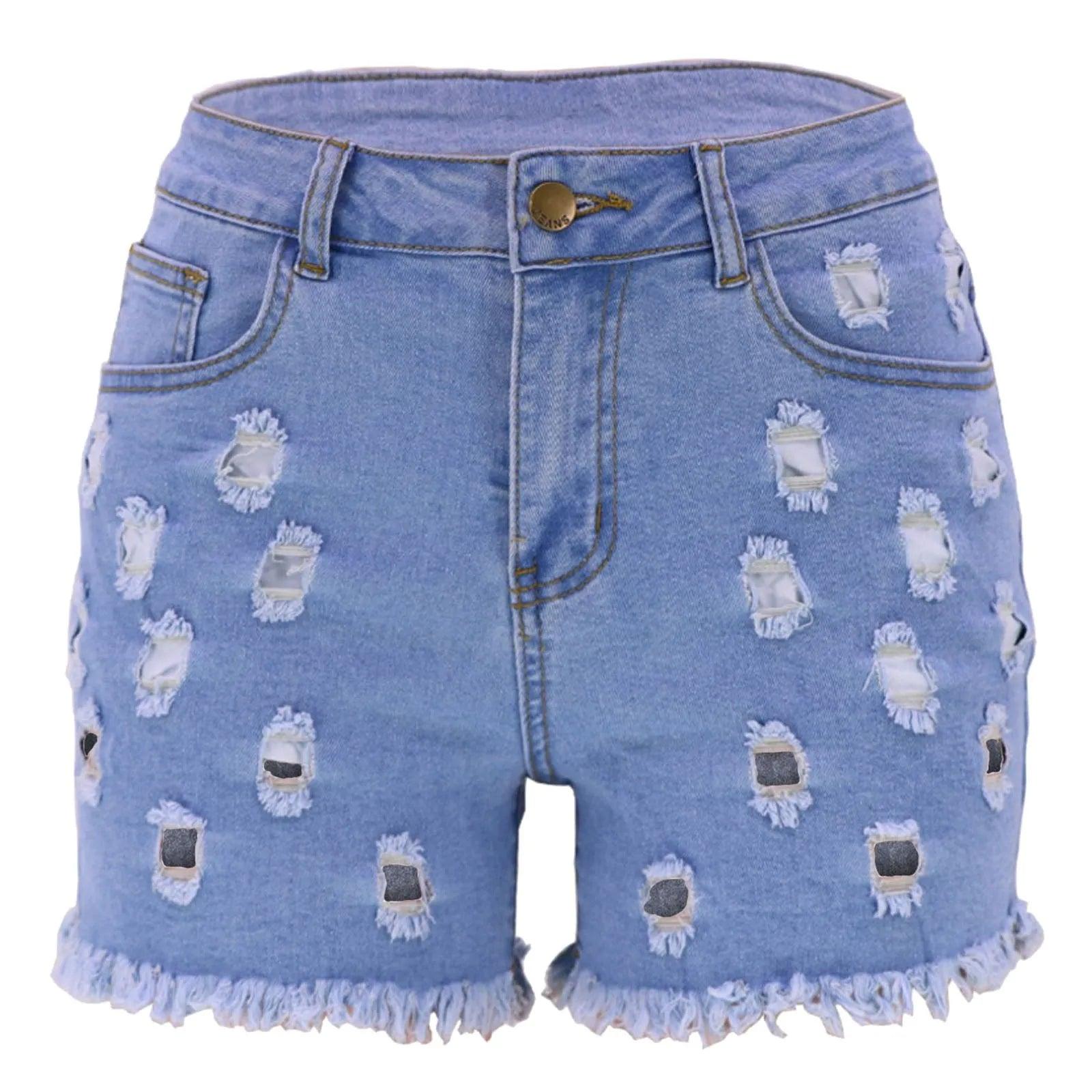 New Arrival Exquisite Rhinestone Beaded Denim Shorts Women High Waist Slimming Lift Butt Jean Shorts 2023 Trousers Summer Bottom - Torrster