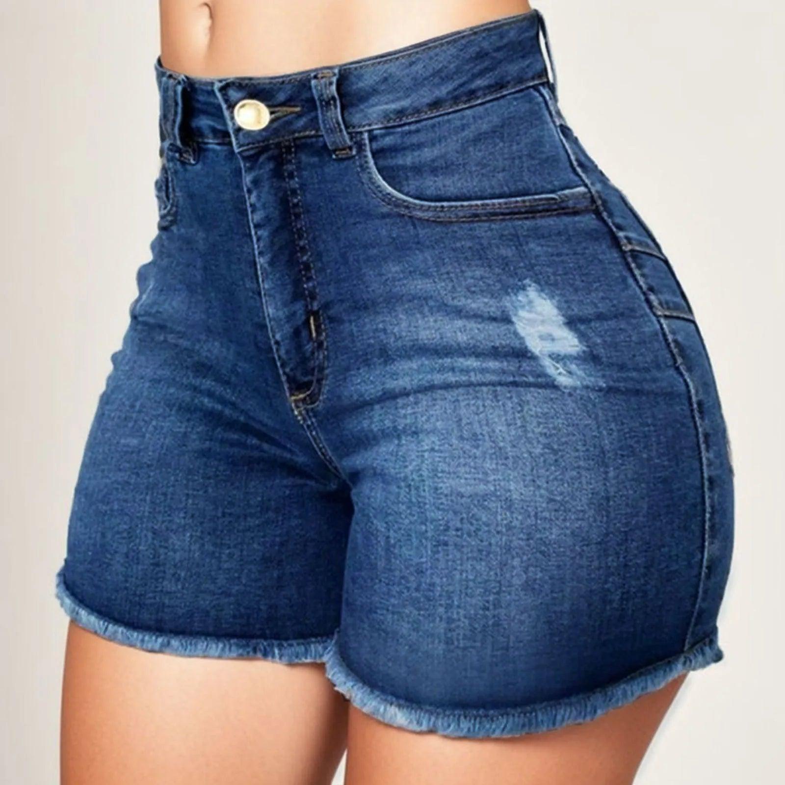 2024 Women's Summer High Waisted Mini Denim Shorts Sexy Ladies Club Party Wear Slim Bodycon Short Jeans Chic Denim Skirt Female - Torrster