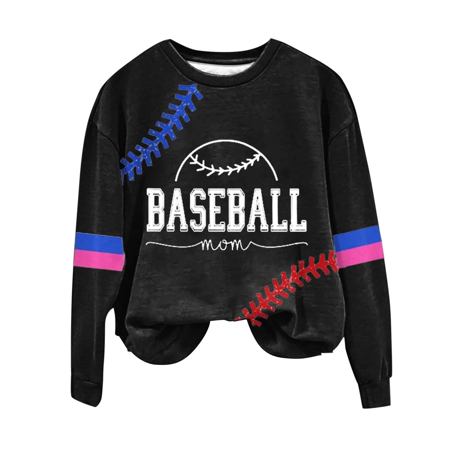 Women's Baseball Printed Crew Neck Multi Color Front Zip Athletic Jacket Ladies Hoodies with Zipper Banded Sweatshirt Women - Torrster