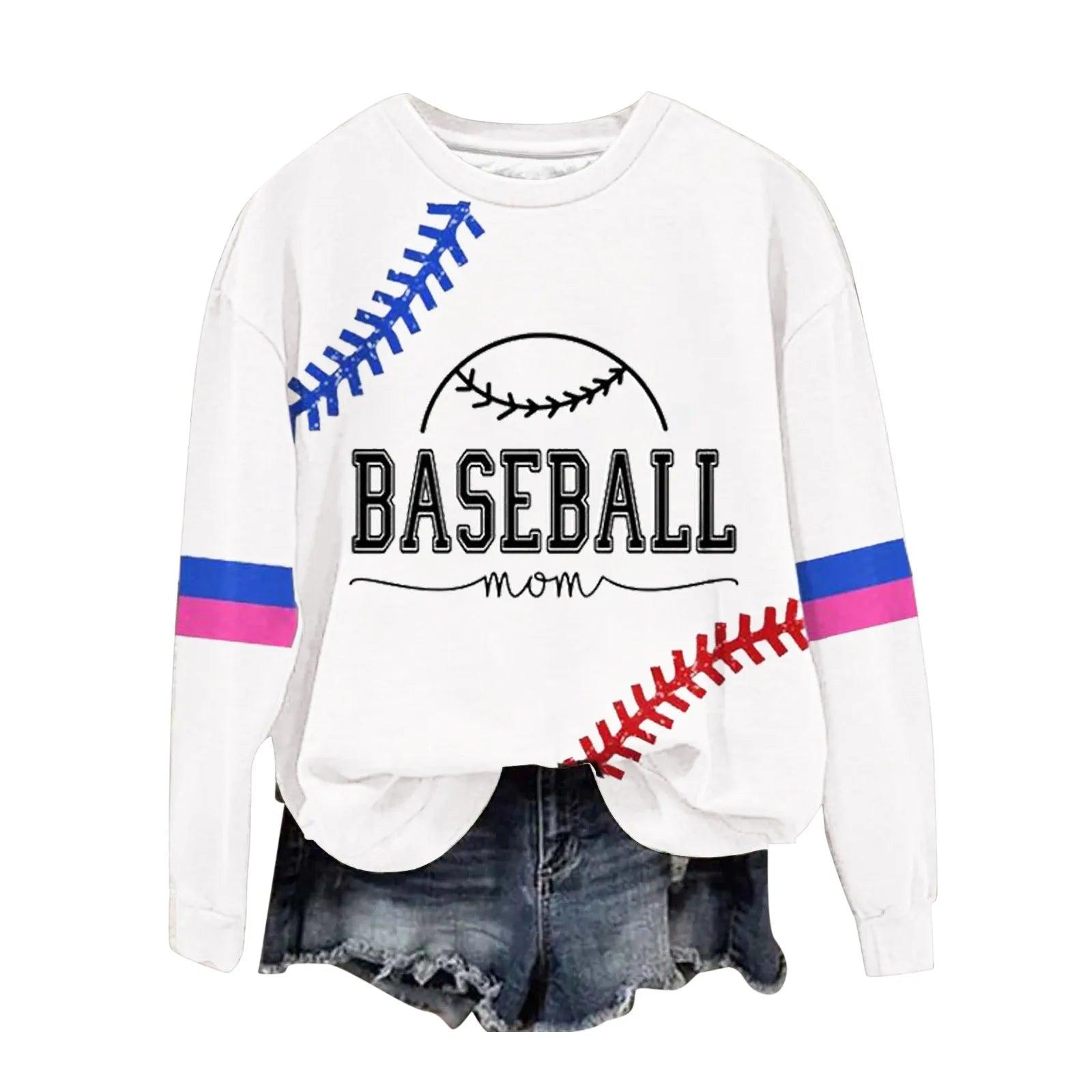 Women's Baseball Printed Crew Neck Multi Color Front Zip Athletic Jacket Ladies Hoodies with Zipper Banded Sweatshirt Women - Torrster