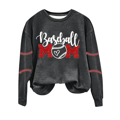 Women's Baseball Printed Crew Neck Multi Color Multi Size Crew Neck Hoodies Jacket Women Athletic Wear Hoodie Fleece Set - Torrster