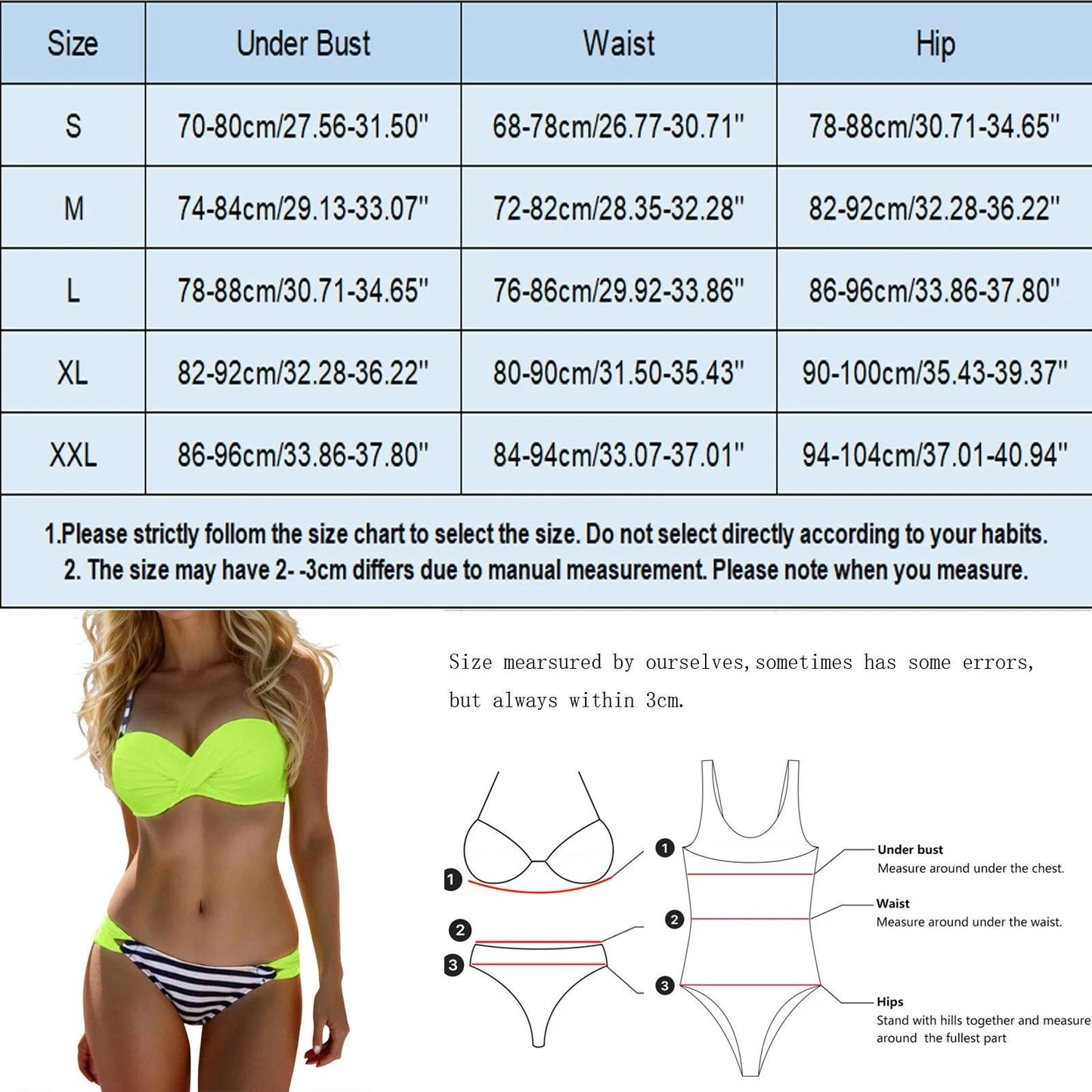 Womens Bathing Suit Sexy Push Up Two Pieces Swimsuits Summer Cotton Sexy Printed Color Splicing Bikinis For Female Fitting Cloth - Torrster