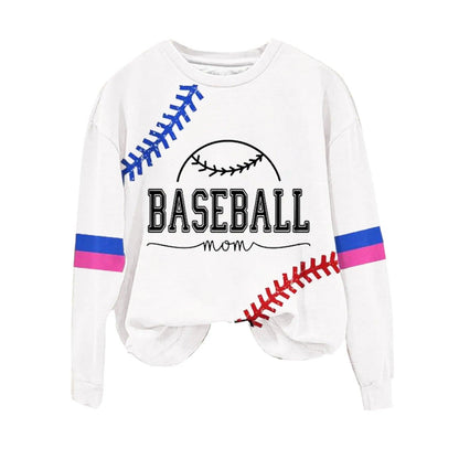 Women's Baseball Printed Crew Neck Multi Color Front Zip Athletic Jacket Ladies Hoodies with Zipper Banded Sweatshirt Women - Torrster