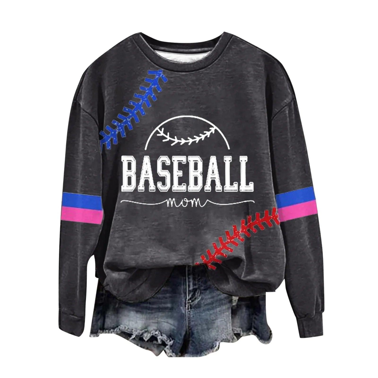 Women's Baseball Printed Crew Neck Multi Color Front Zip Athletic Jacket Ladies Hoodies with Zipper Banded Sweatshirt Women - Torrster