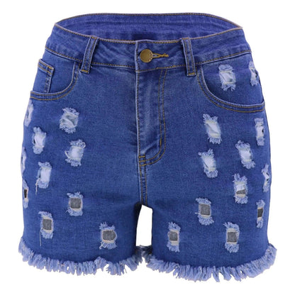 New Arrival Exquisite Rhinestone Beaded Denim Shorts Women High Waist Slimming Lift Butt Jean Shorts 2023 Trousers Summer Bottom - Torrster