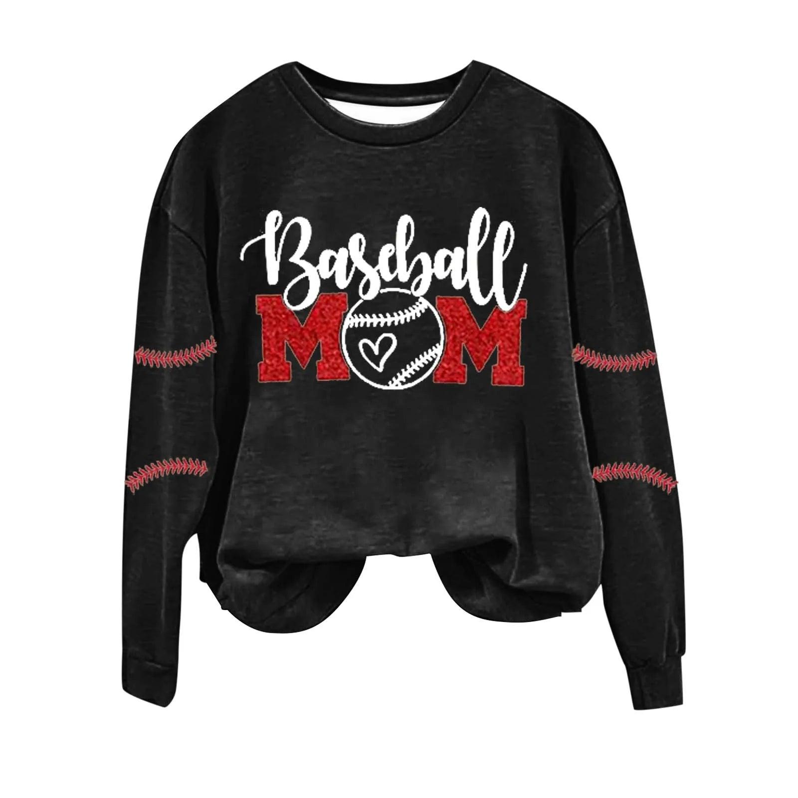 Women's Baseball Printed Crew Neck Multi Color Multi Size Crew Neck Hoodies Jacket Women Athletic Wear Hoodie Fleece Set - Torrster