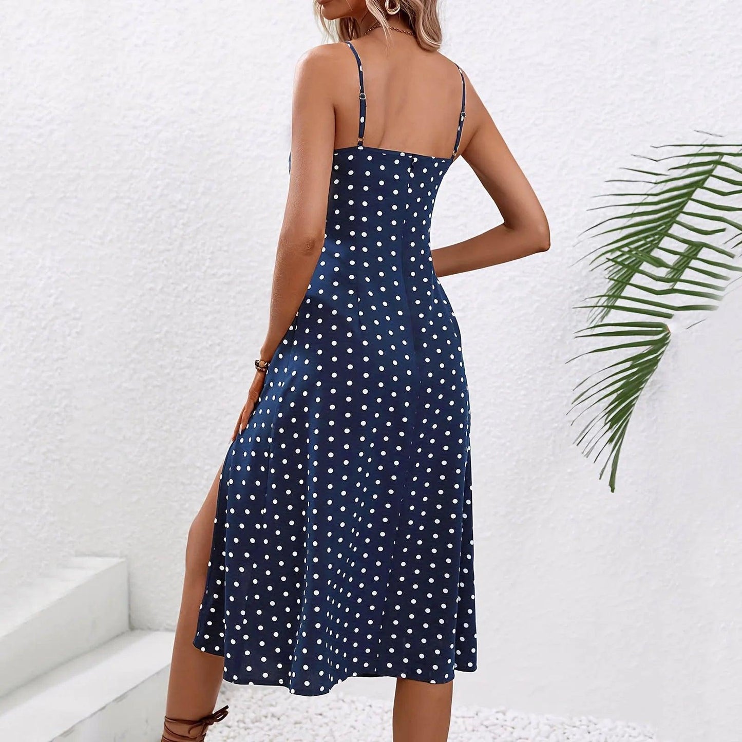 Casual Lace-Up Floral Print Summer Dress Sexy Strappy Hight Split Boho Dresses Backless Holiday Sundresses Women Robe Femme - Torrster