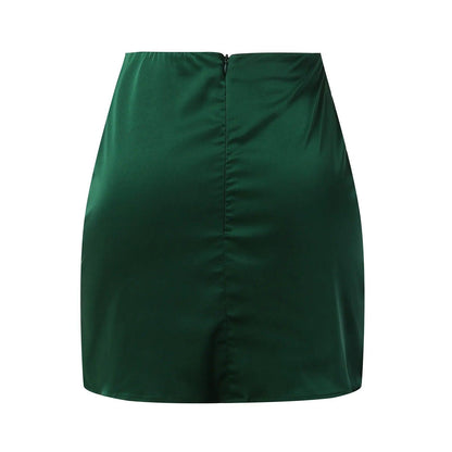 Elegant Satin Women Skirts Back Zipper Faldas Mujer Sexy Mini Skirt Korean Summer Office Ladies Party A Line Miniskirt 스커트 - Torrster