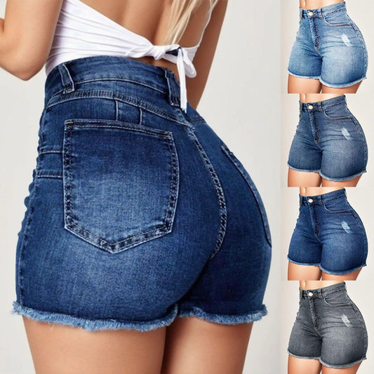 2024 Women's Summer High Waisted Mini Denim Shorts Sexy Ladies Club Party Wear Slim Bodycon Short Jeans Chic Denim Skirt Female - Torrster