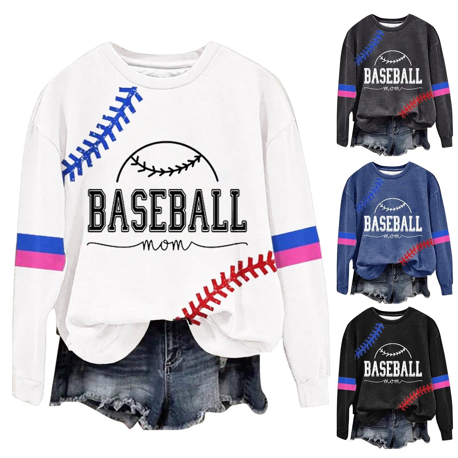 Women's Baseball Printed Crew Neck Multi Color Front Zip Athletic Jacket Ladies Hoodies with Zipper Banded Sweatshirt Women - Torrster