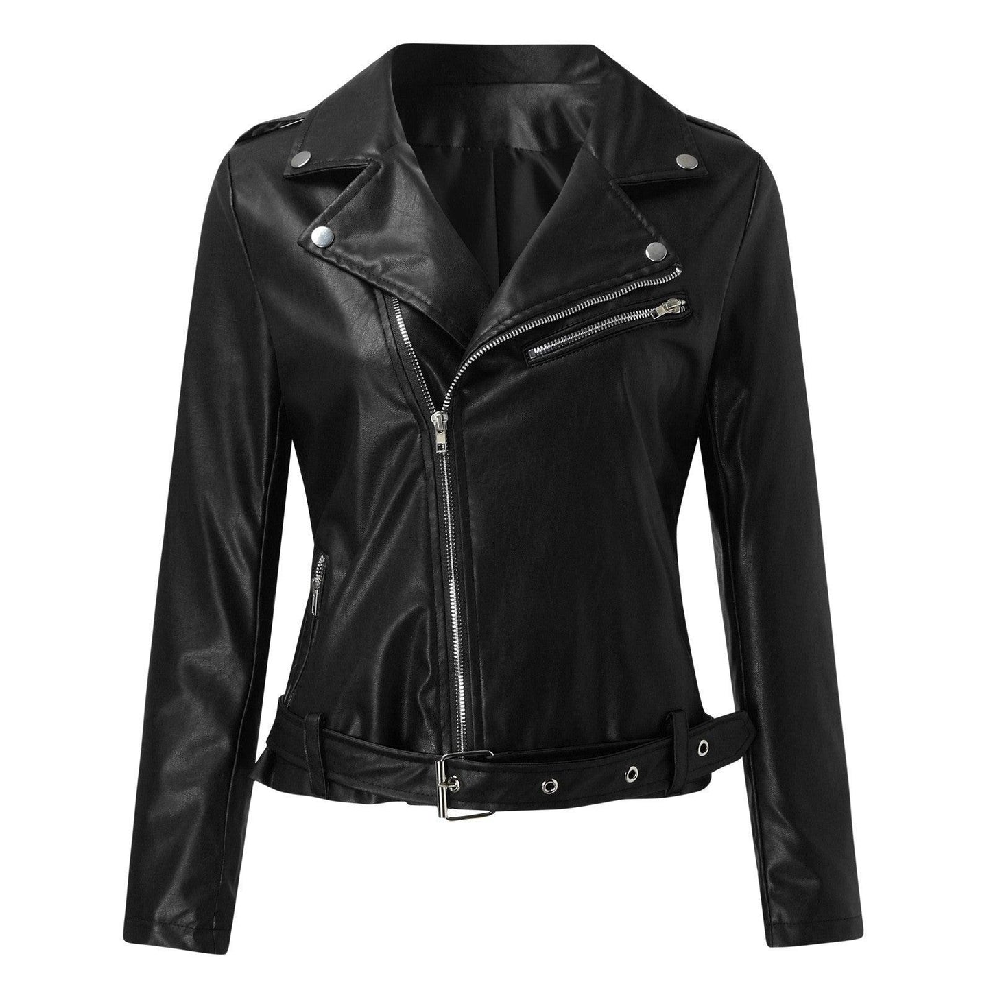 Plus Size 5XL Faux Leather Jacket Women Casual PU Loose Motorcycle Jackets Female Chic Short Jacket Coats Ladies Slim Coats - Torrster